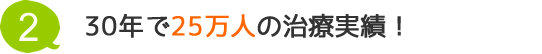 30年で25万人の治療実績
